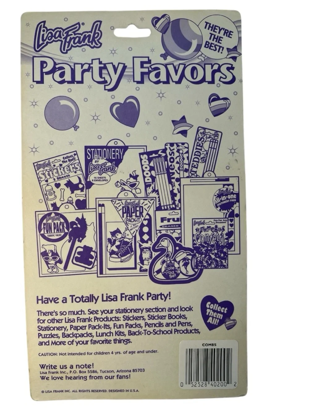 Vintage Multicolor Lisa Frank Six Animal Shaped Combs Party Favors.  NWT